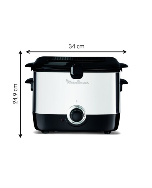 Freidora Moulinex Minifrito AF2200 con capacidad de 1 litro, tapa con ventanilla. - Inox / Negro Inox / Negro-7