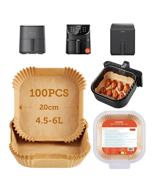Acessório Papel de Forno Cosori para Fritadeira Air Fryer 20 x 20 cm - Castanho Castanho-8