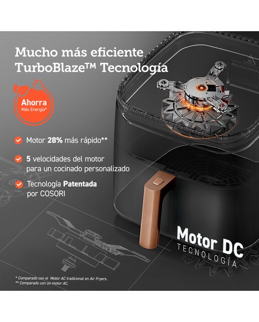 Freidora de aire Cosori Turbo Blaze Chef Edition con capacidad de 6 litros Negro-4