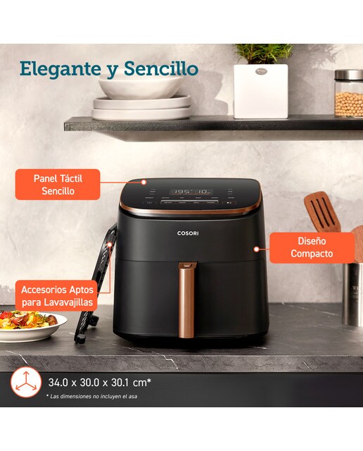 Freidora de aire Cosori Turbo Blaze Chef Edition con capacidad de 6 litros Negro-5