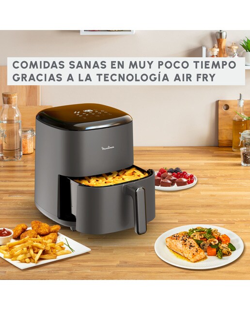 Freidora de Aire Moulinex Easy Fry Max, 10 Programas Automáticos, 5L Gris / Carbón-5