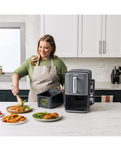Fritadeira Air Fryer Ninja SL400EU sem Óleo, Vertical, Double Stack XL e de 9,5 Litros - Cinza Cinzento-9