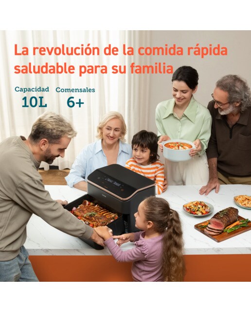 Freidora de aire Cosori Dual Blaze Twinfry? chef Edition con capacidad de 10 Litros y divisor flexible - Negro Negro-4