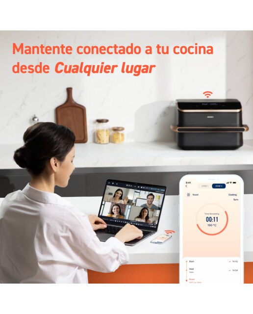 Freidora de aire Cosori Dual Blaze Twinfry? chef Edition con capacidad de 10 Litros y divisor flexible - Negro Negro-9