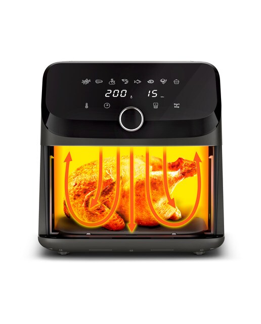 Freidora de Aire Moulinex Easy Fry Mega, 8 Programas Automáticos, 7.5L - Gris / Carbón Gris / Carbón-3