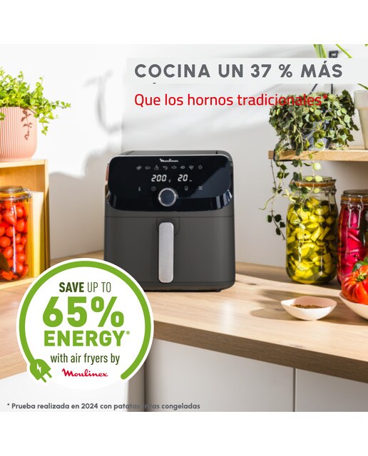 Freidora de Aire Moulinex Easy Fry Mega, 8 Programas Automáticos, 7.5L - Gris / Carbón Gris / Carbón-4