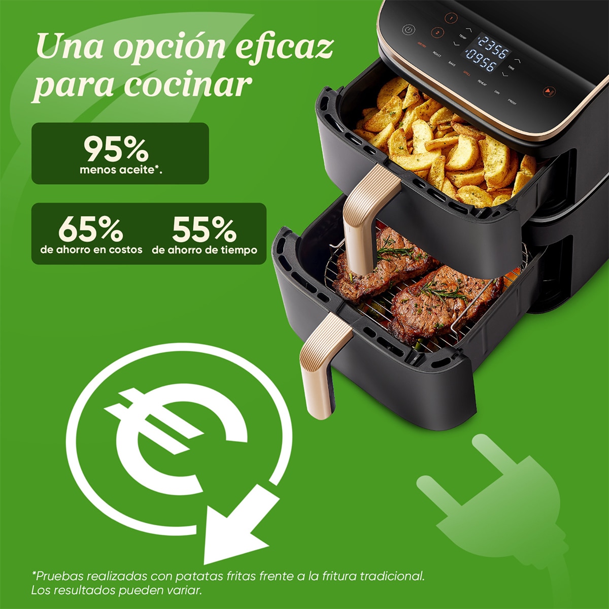 Freidora de Aire Cosori Turbo Tower Pro Smart Chef Edition 10,8L con revestimiento 100% cerámico Negro / Dorado-13