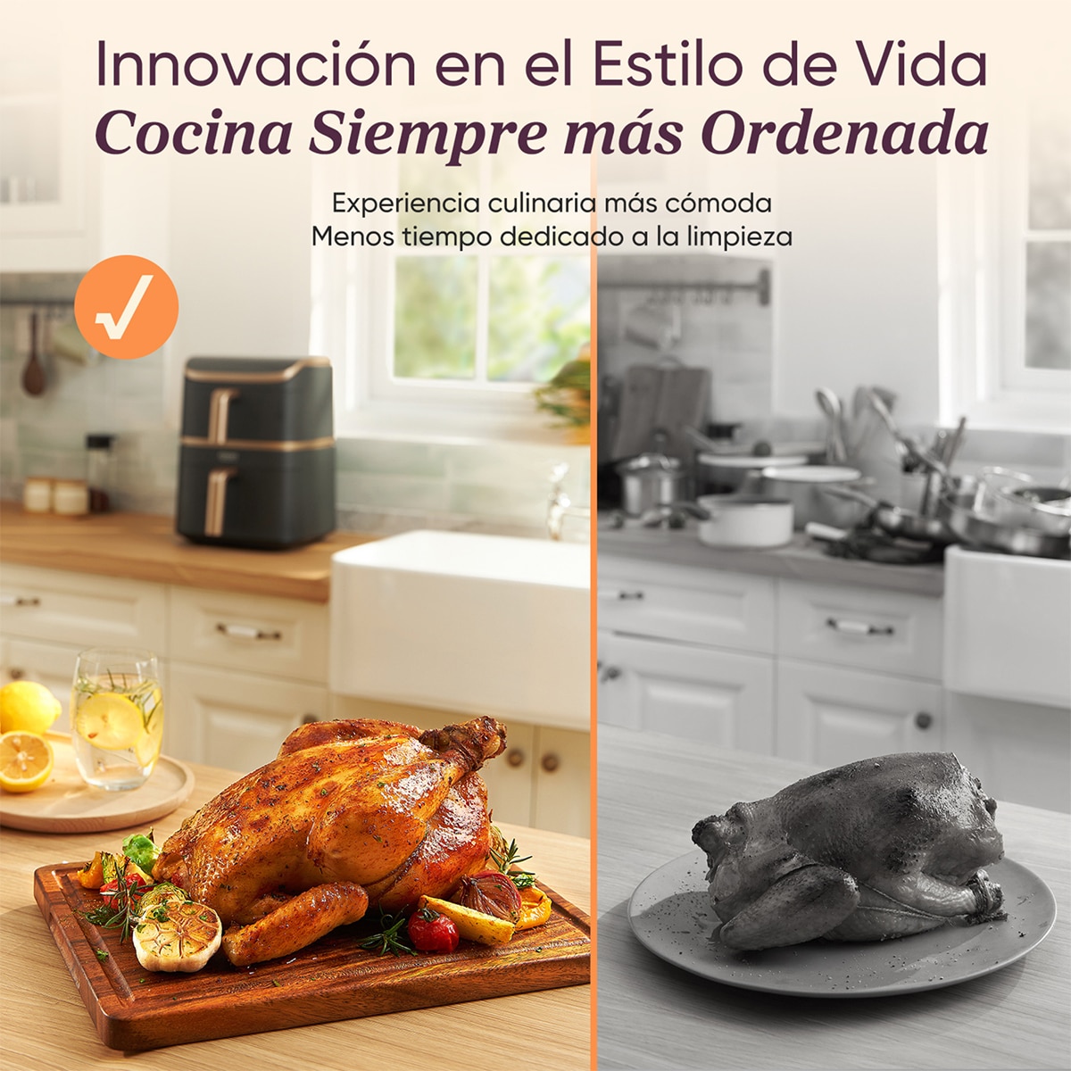 Freidora de Aire Cosori Turbo Tower Pro Smart Chef Edition 10,8L con revestimiento 100% cerámico Negro / Dorado-18