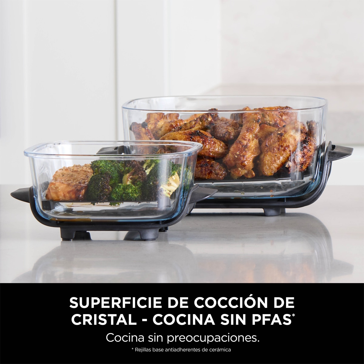 Freidora de aire Ninja Crispi FN101EUGY con recipientes cristal 3.8l y 1.4l libres de tóxicos, 4 funciones Azul oscuro-3