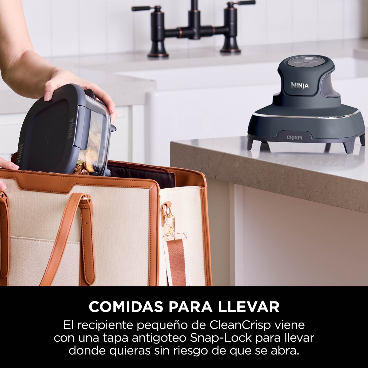 Freidora de aire Ninja Crispi FN101EUGY con recipientes cristal 3.8l y 1.4l libres de tóxicos, 4 funciones Azul oscuro-12