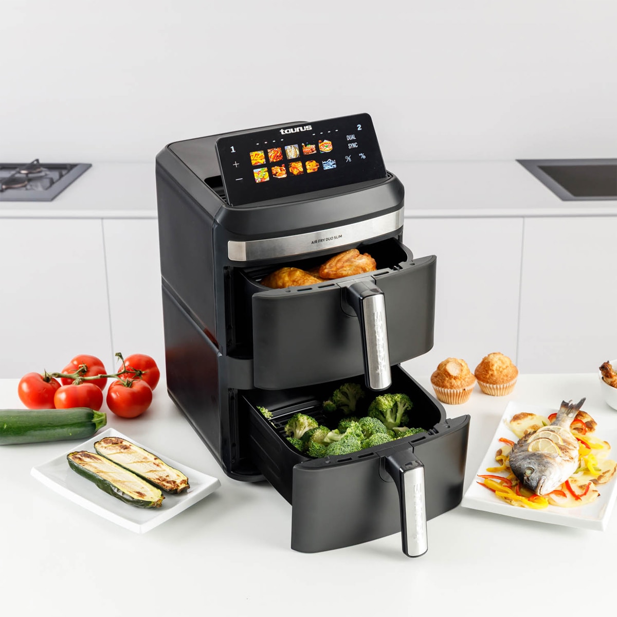 Freidora de aire Taurus Air Fry duo Slim 13 litros Negro-3