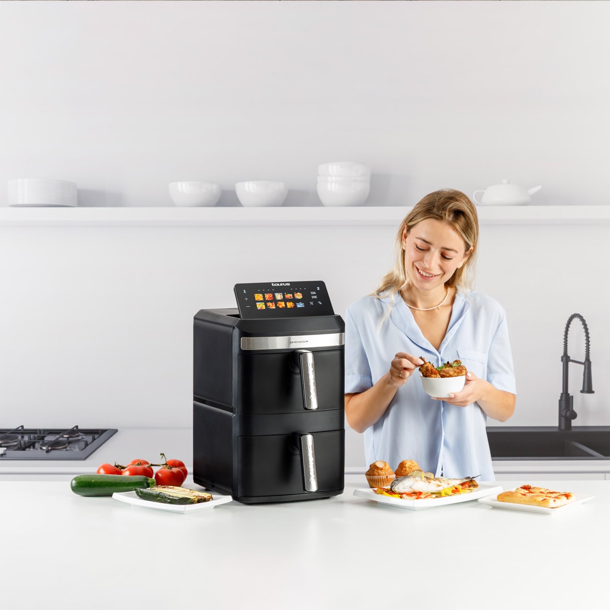 Freidora de aire Taurus Air Fry duo Slim 13 litros Negro-4