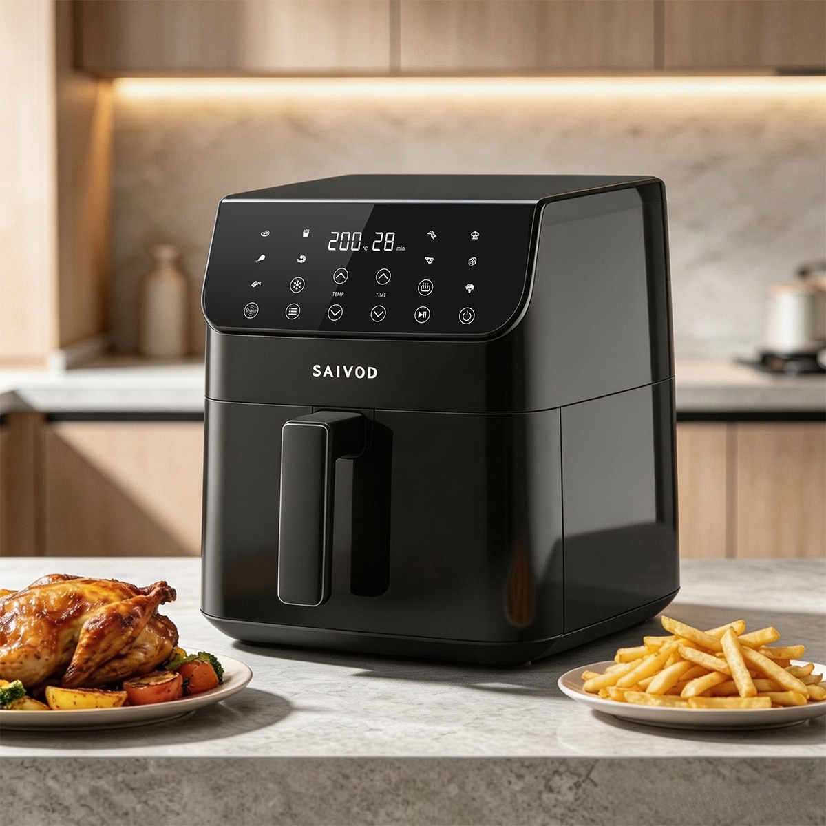 Fritadeira Air Fryer Saivod KB6017E sem Óleo de 6,5 litros - Preto Preto-8