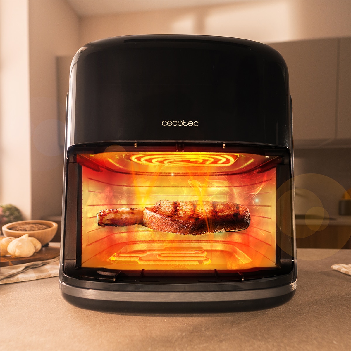 Freidora sin aceite Cecotec Cecofry&Grill Smokin'Prime 8500 con doble resistencia,capacidad de 8.5 litros Negro-4