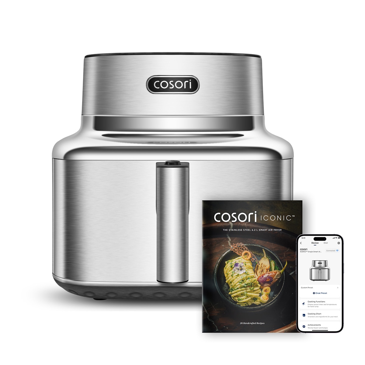 Freidora de aire Cosoi Iconic Single Smart 6,2 L de acero inoxidable Inox-3