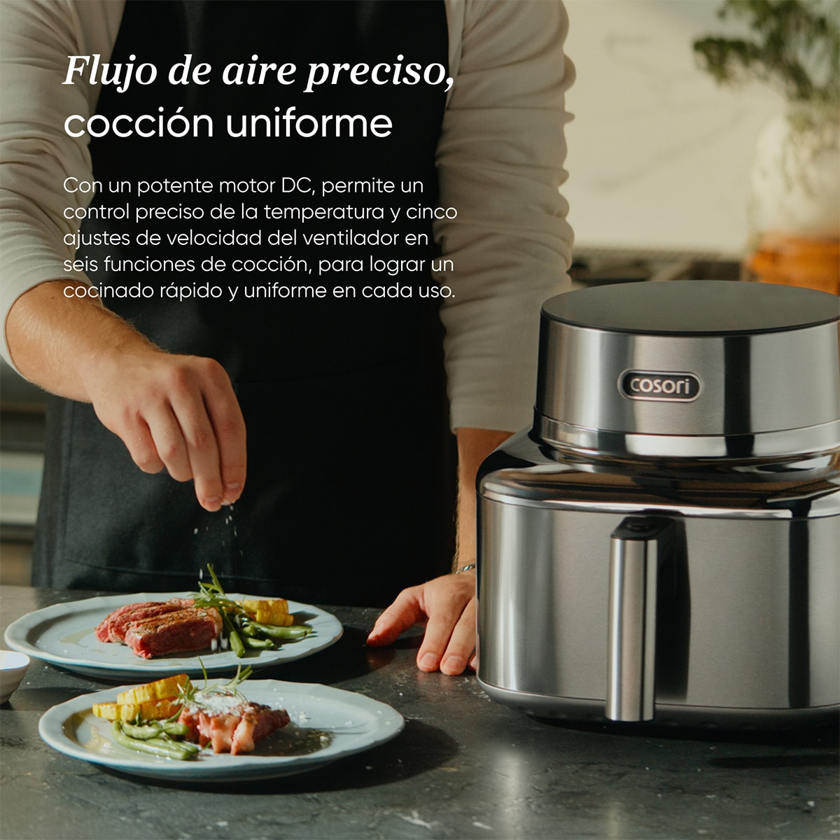 Freidora de aire Cosoi Iconic Single Smart 6,2 L de acero inoxidable Inox-9