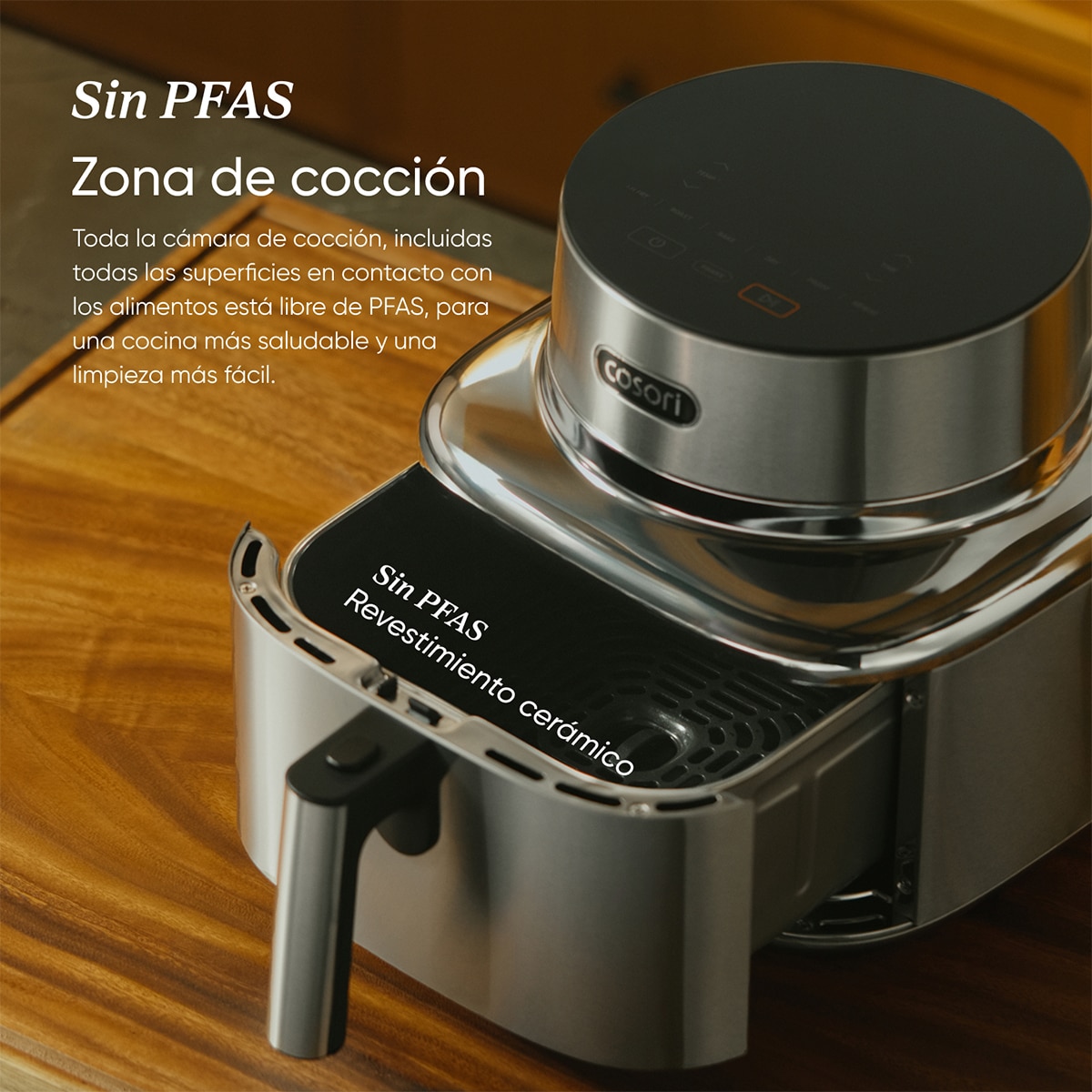 Freidora de aire Cosoi Iconic Single Smart 6,2 L de acero inoxidable Inox-12
