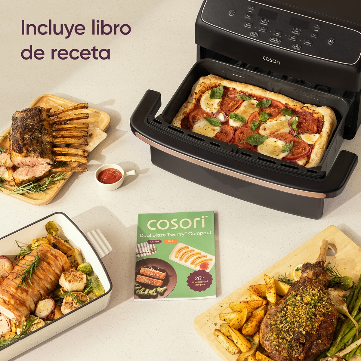 Freidora de Aire COSORI Twinfry™ Dual Blaze Compact de 8,6 litros Metal-3