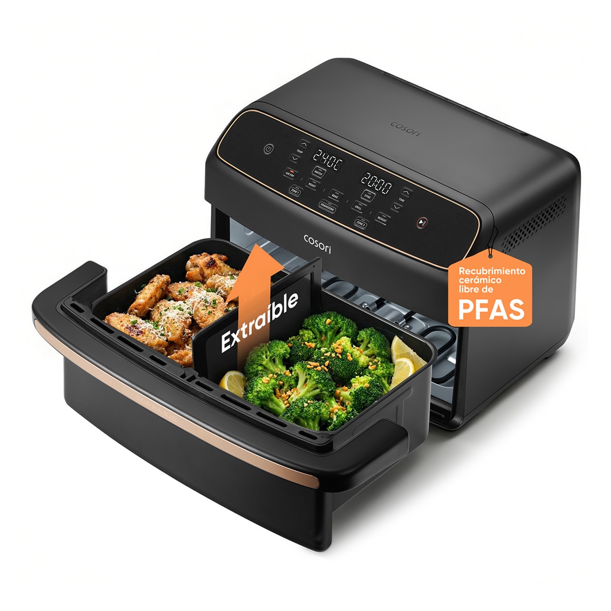 Freidora de Aire COSORI Twinfry™ Dual Blaze Compact de 8,6 litros Metal-10