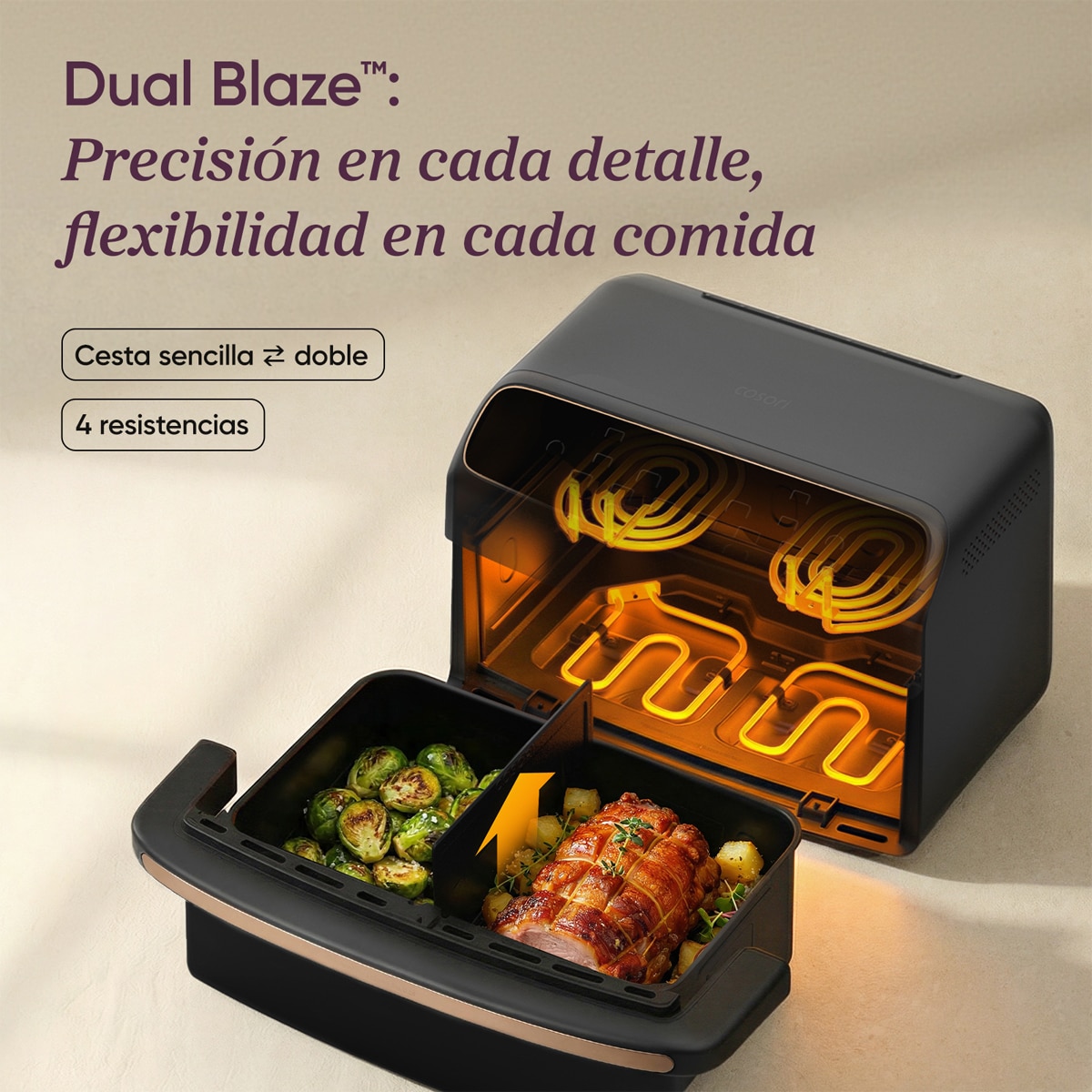 Freidora de Aire COSORI Twinfry™ Dual Blaze Compact de 8,6 litros Metal-11