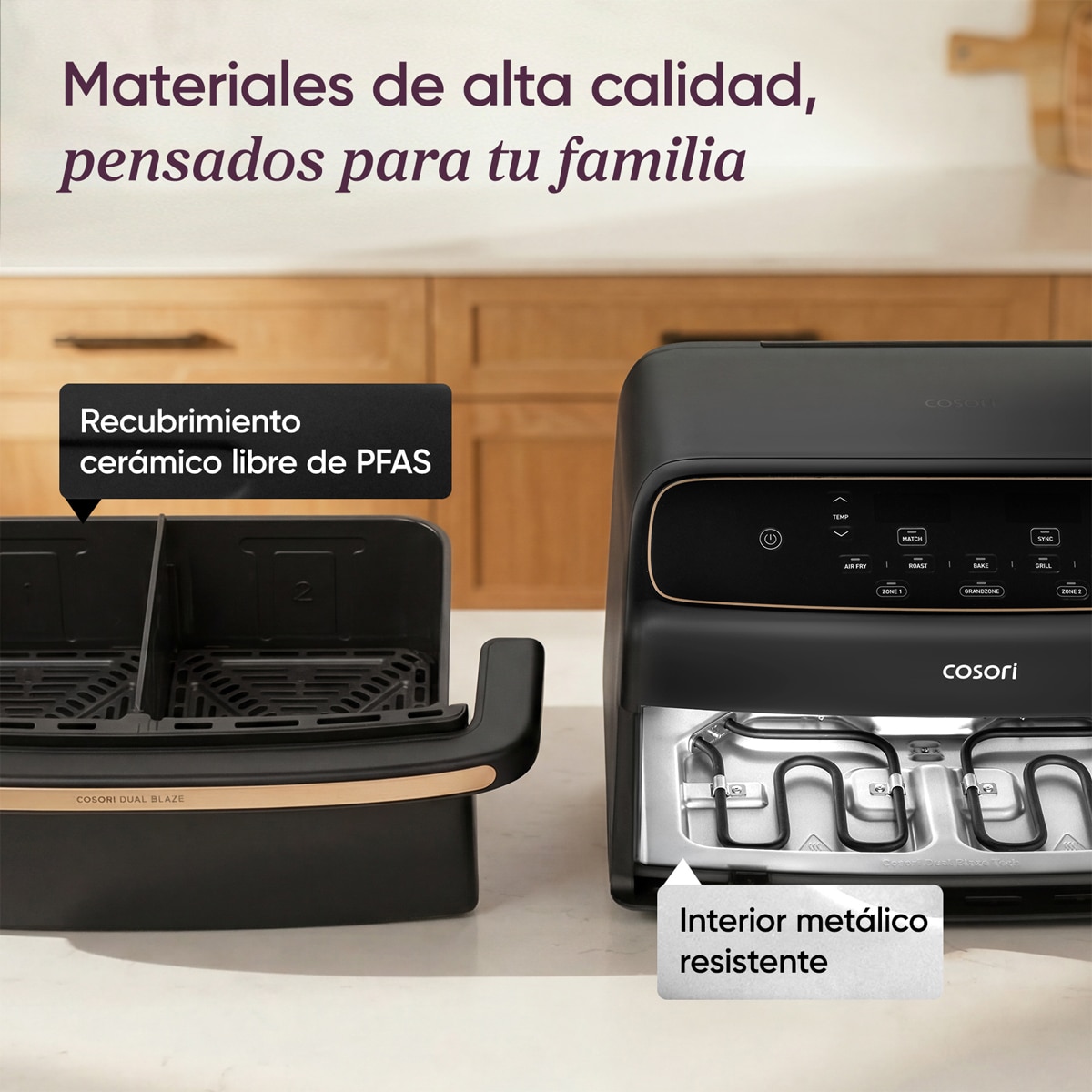 Freidora de Aire COSORI Twinfry™ Dual Blaze Compact de 8,6 litros Metal-14