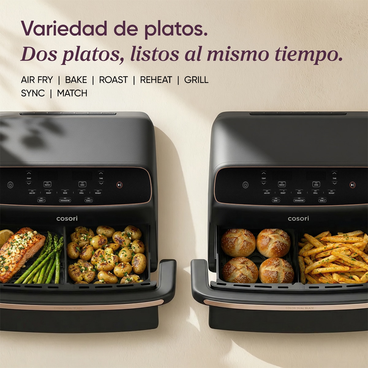 Freidora de Aire COSORI Twinfry™ Dual Blaze Compact de 8,6 litros Metal-16
