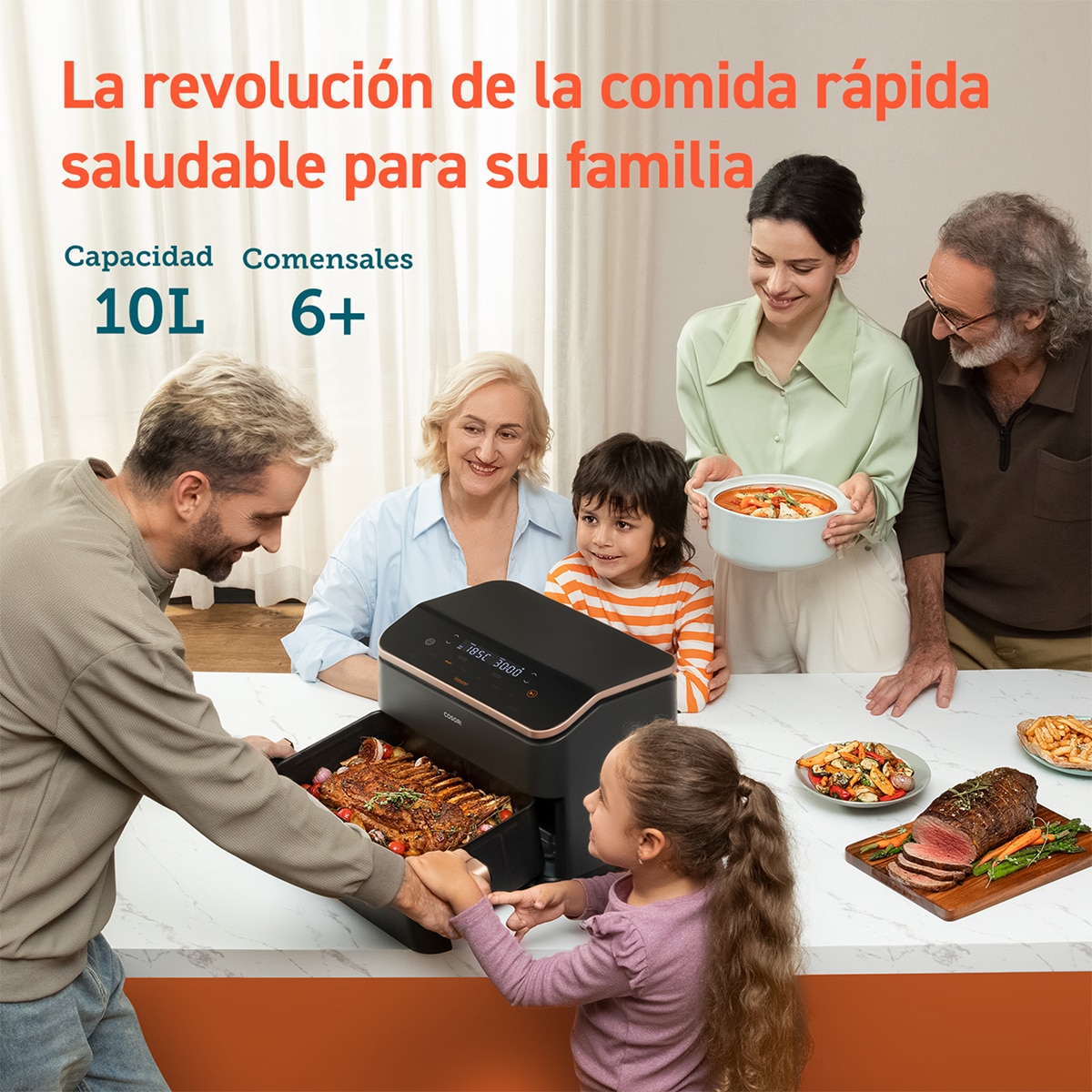 Freidora de aire Cosori Dual Blaze Twinfry de 10 litros con revestimiento cerámico libre de PFAS 3
