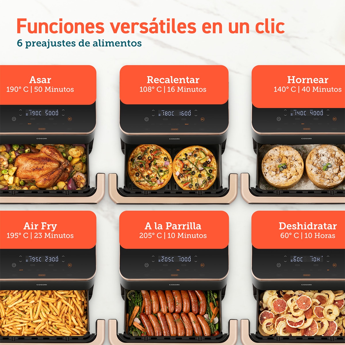 Freidora de aire Cosori Dual Blaze Twinfry de 10 litros con revestimiento cerámico libre de PFAS 7
