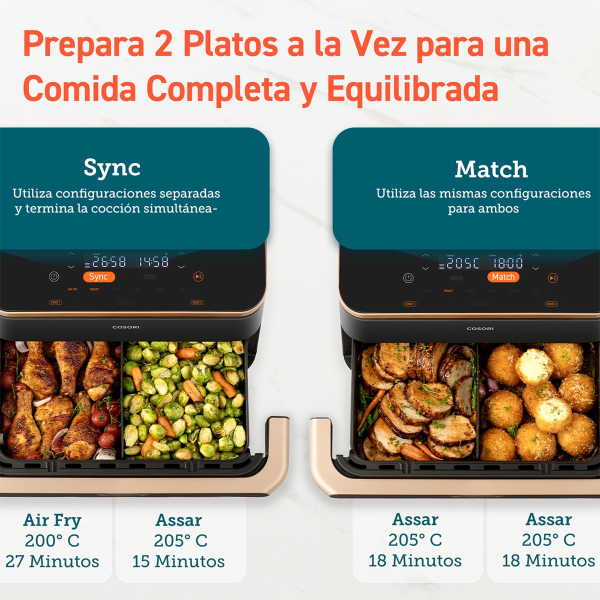 Freidora de aire Cosori Dual Blaze Twinfry de 10 litros con revestimiento cerámico libre de PFAS 8