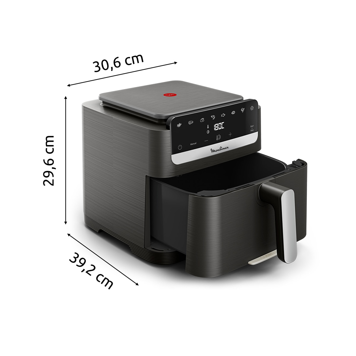 Freidora sin aceite Moulinex EZ866 Easy Fry Mega Compact 7,5 litros hasta 8 personas Gris-3