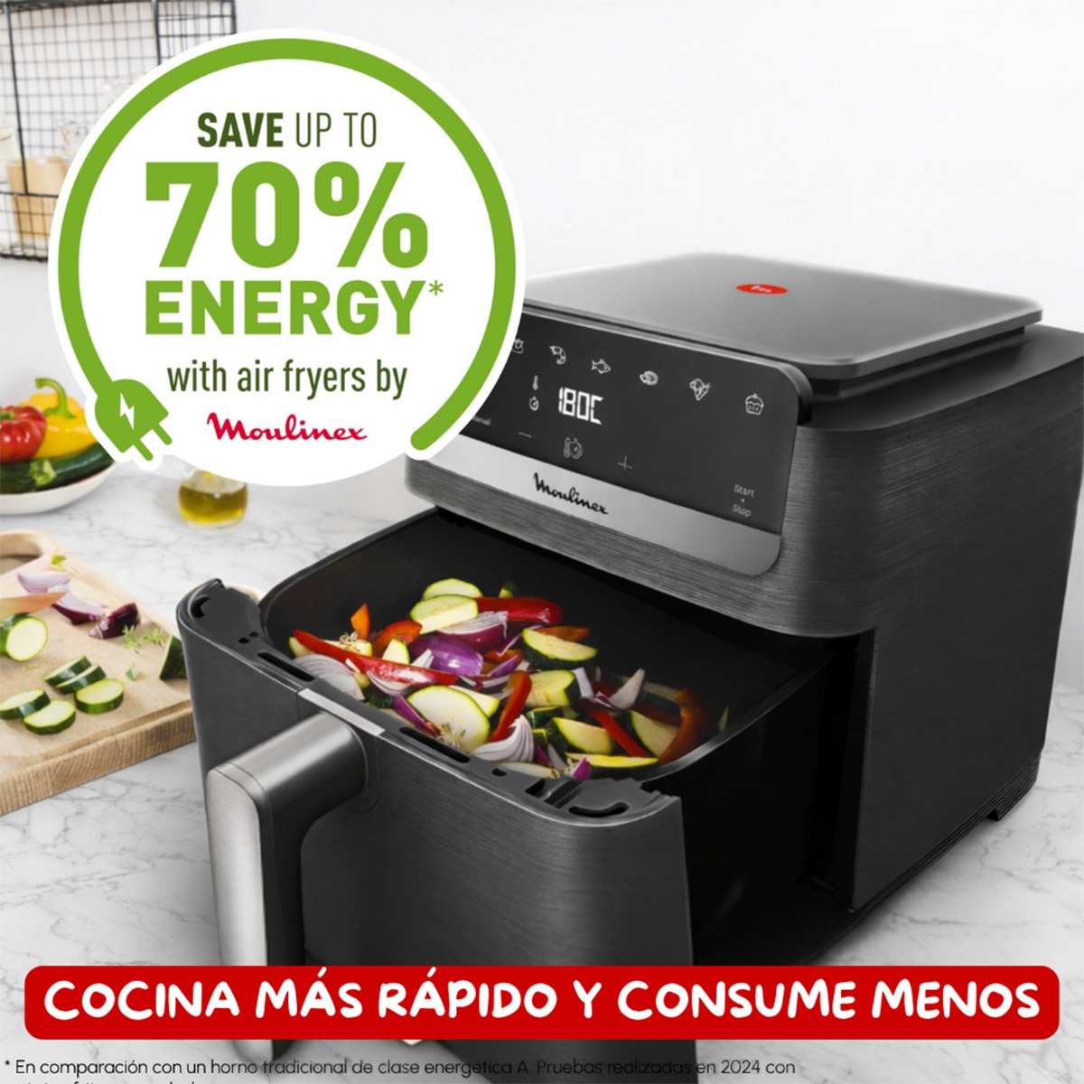 Freidora sin aceite Moulinex EZ866 Easy Fry Mega Compact 7,5 litros hasta 8 personas Gris-9