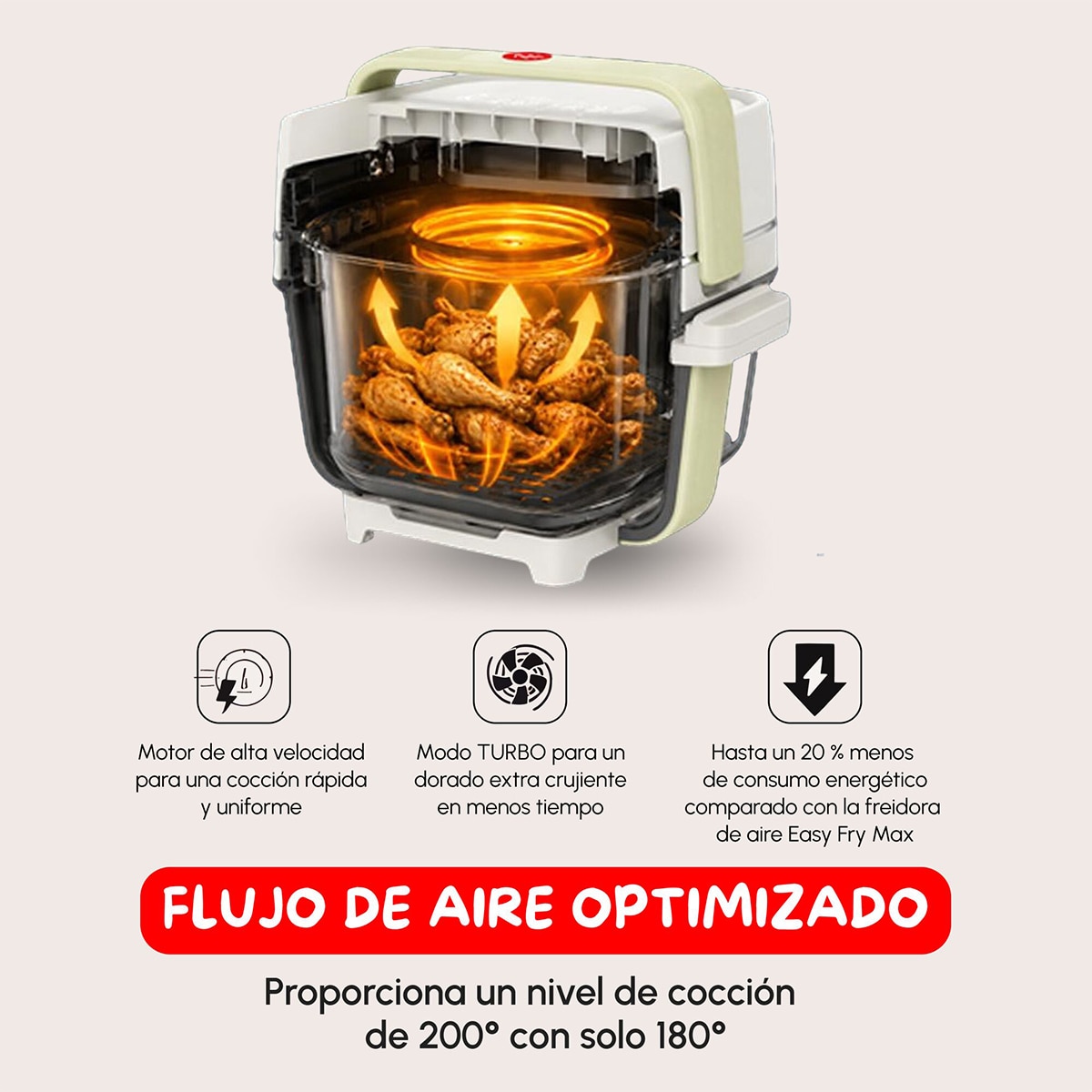 Freidora de aire Moulinex Crisp&Go FY7014 de cristal apilable y portátil - Azul Azul-6
