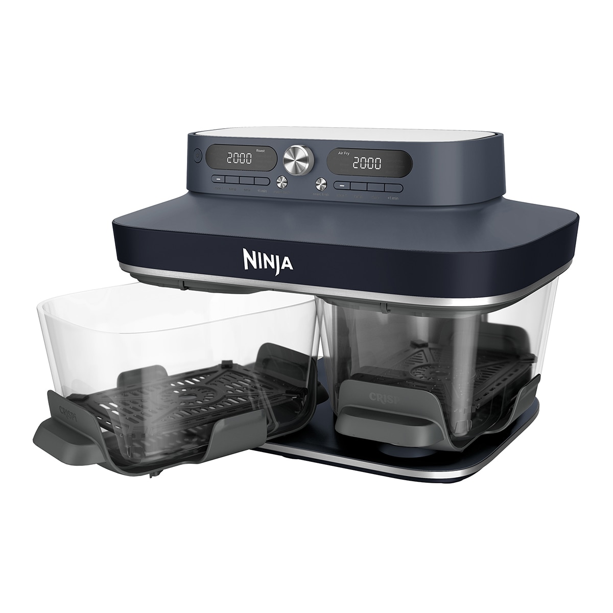 Freidora de aire portatil de cristal 8 en 1 Ninja Dual Zone DD102EUBL1 - Azul oscuro metalizado Azul oscuro metalizado-4
