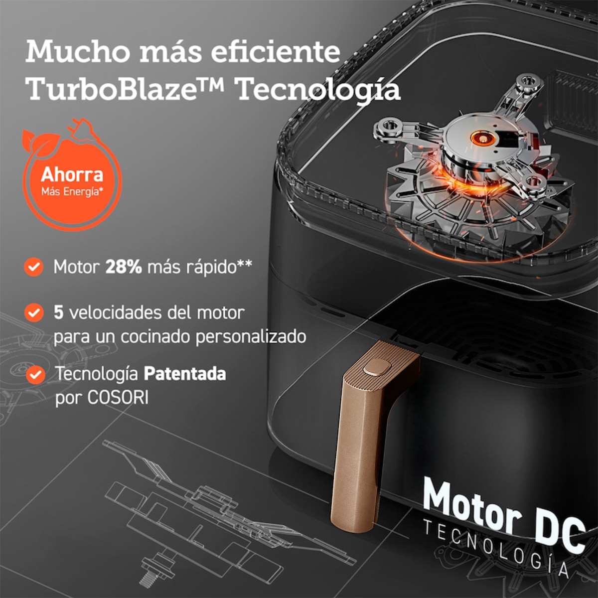 Freidora de Aire Cosori TurboBlaze CAF-DC602-KEUR con revestimiento cerámico - Negro Negro-4