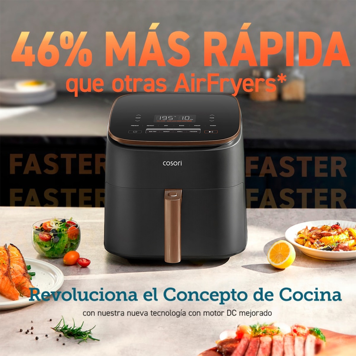 Freidora de Aire Cosori TurboBlaze CAF-DC602-KEUR con revestimiento cerámico - Negro Negro-6