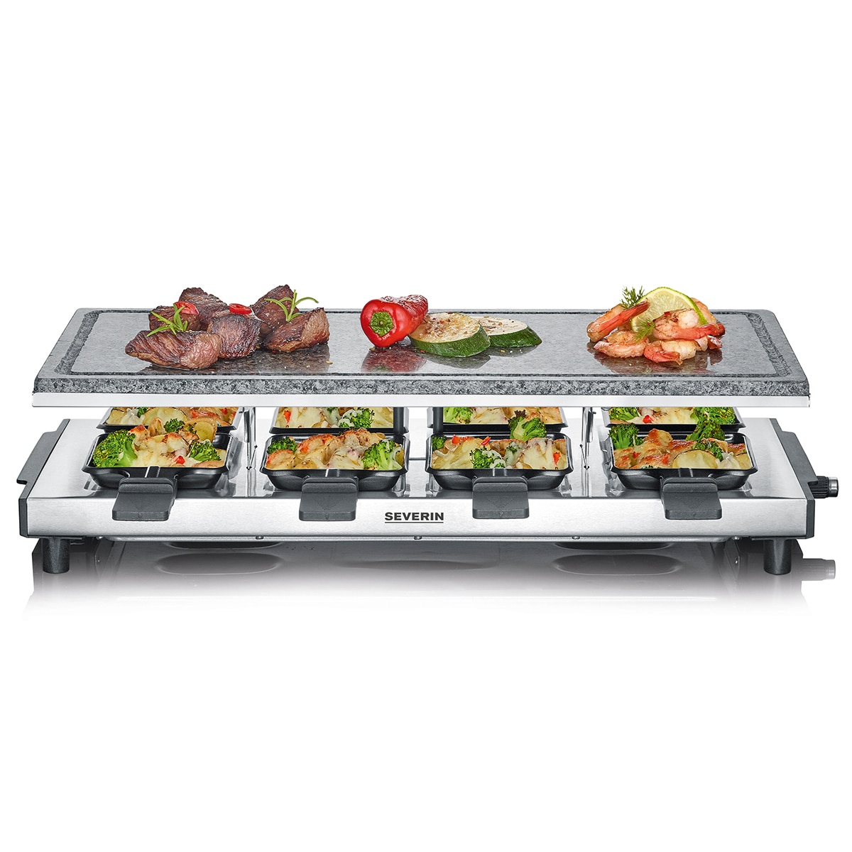 Raclette SEVERIN RG 2374 con piedra natural Acero Inox-4