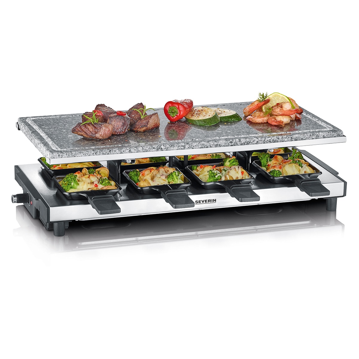 Raclette SEVERIN RG 2374 con piedra natural Acero Inox-5