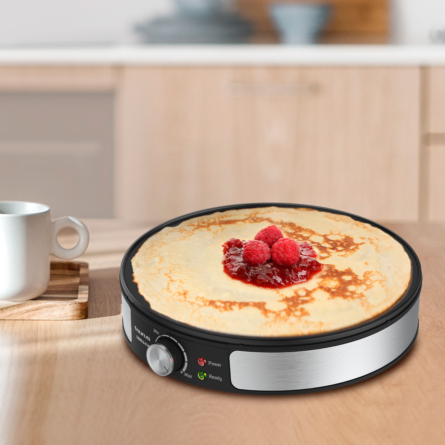 Crepera Taurus Crêpe & Fun de 30 cm de diámetro Negro / Inox-2