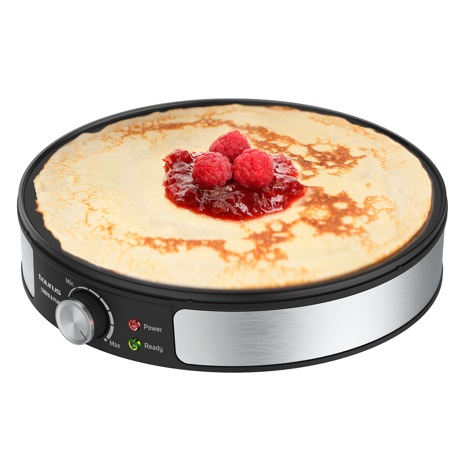 Crepera Taurus Crêpe & Fun de 30 cm de diámetro Negro / Inox-5