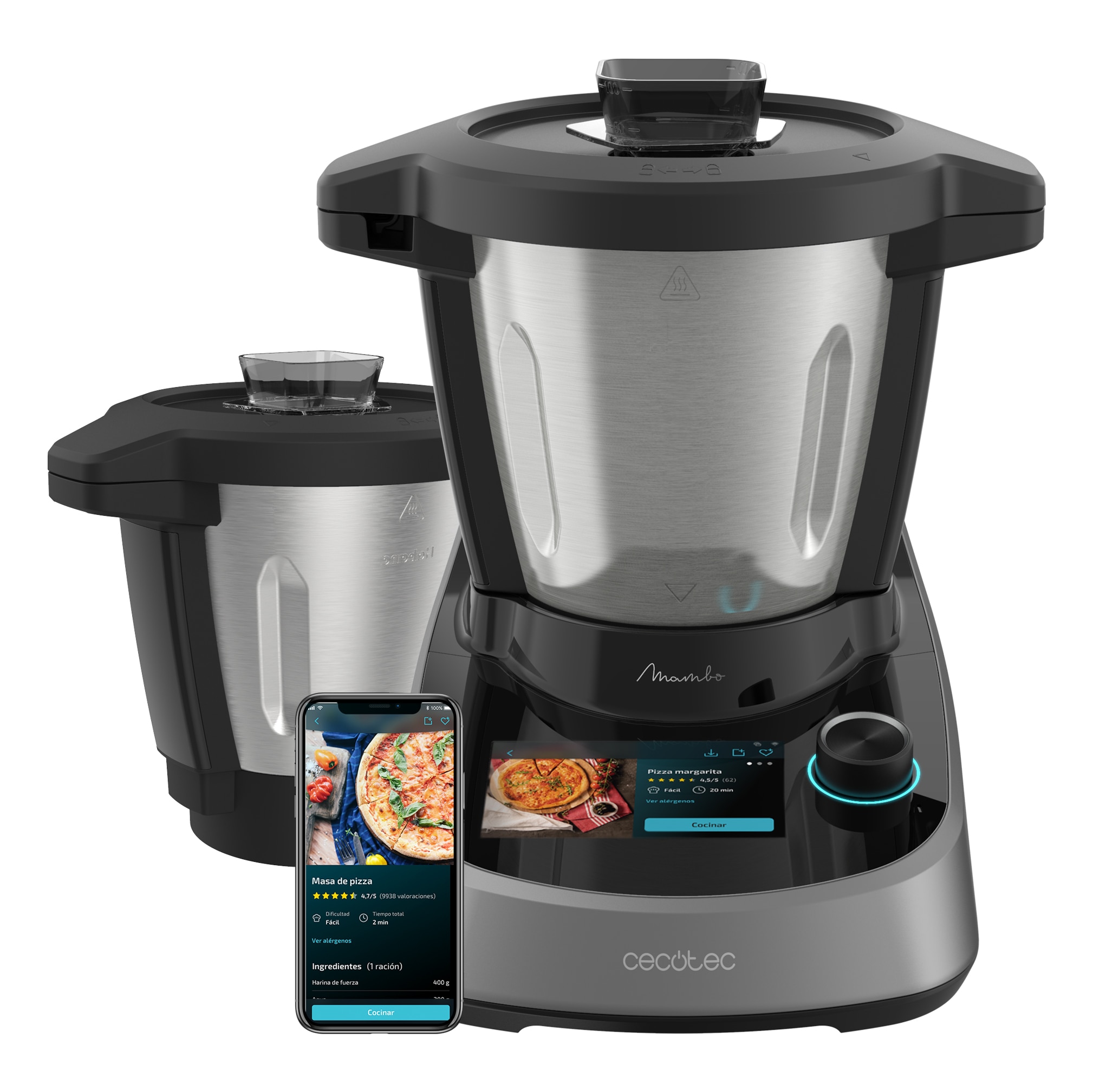 Robot de cocina Cecotec Mambo Touch 4346 con jarra Habana y accesorios OneClick - Negro Negro-3