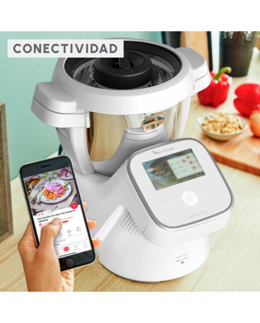 Robot de Cocina Moulinex I Companion Touch XL HF935, Conectividad WiFi Blanco-8