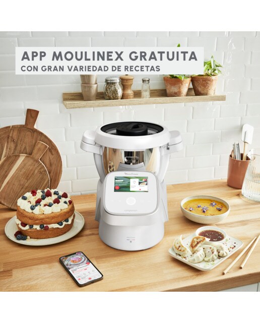 Robot de Cocina Moulinex I Companion Touch XL HF935, Conectividad WiFi Blanco-9