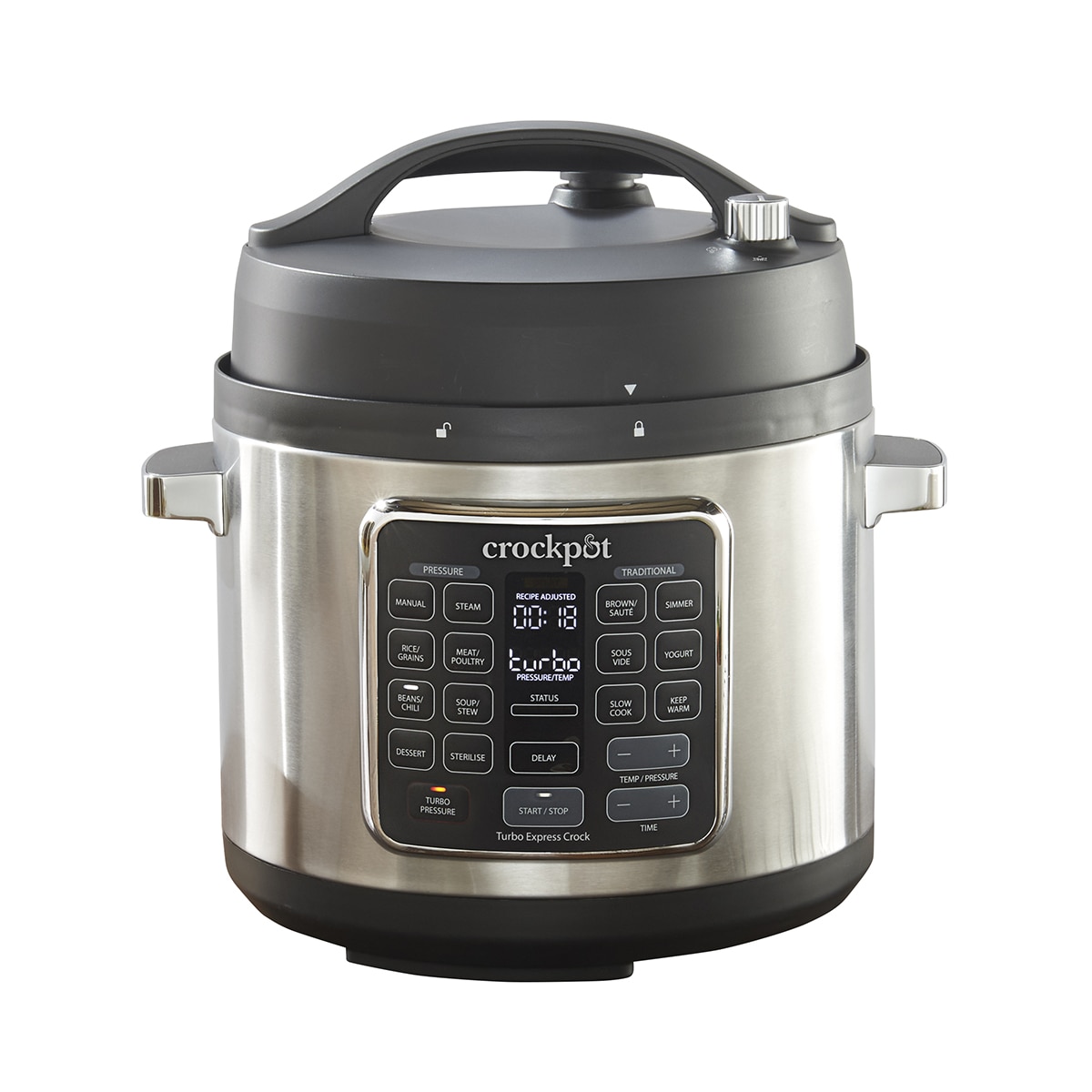 Olla de presión eléctrica CrockPot Multicooker Turbo Express CSC062X con capacidad para 5,6 litros Negro-1