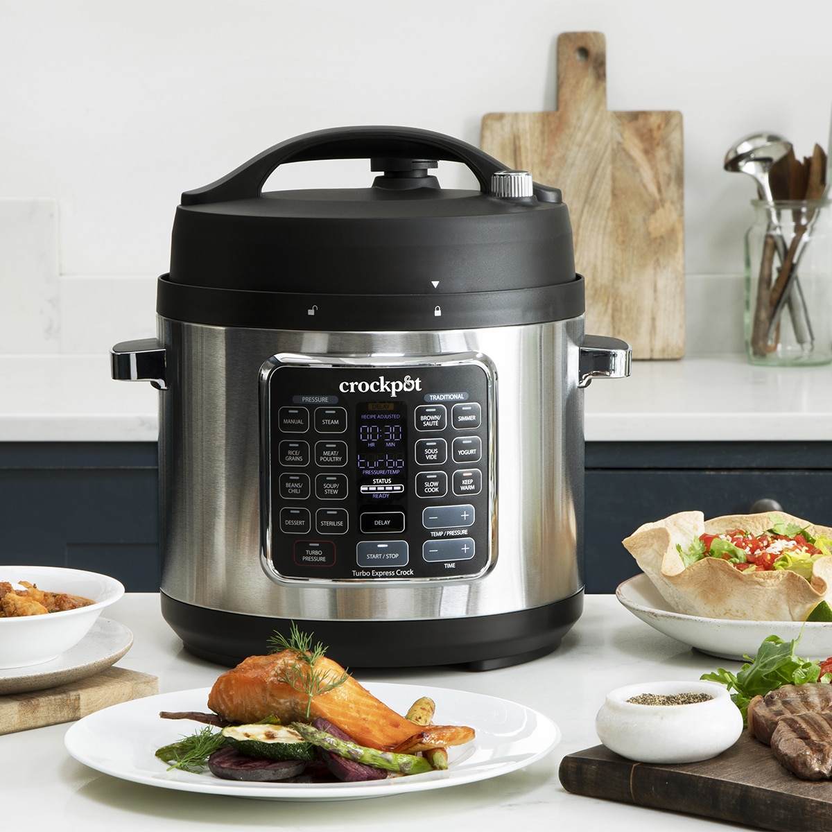Olla de presión eléctrica CrockPot Multicooker Turbo Express CSC062X con capacidad para 5,6 litros Negro-8
