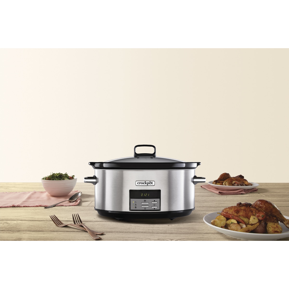 Olla eléctrica Digital de coccion lenta CrockPot CSC063X Oval con capacidad para 7,5 litros - Negro Negro-3