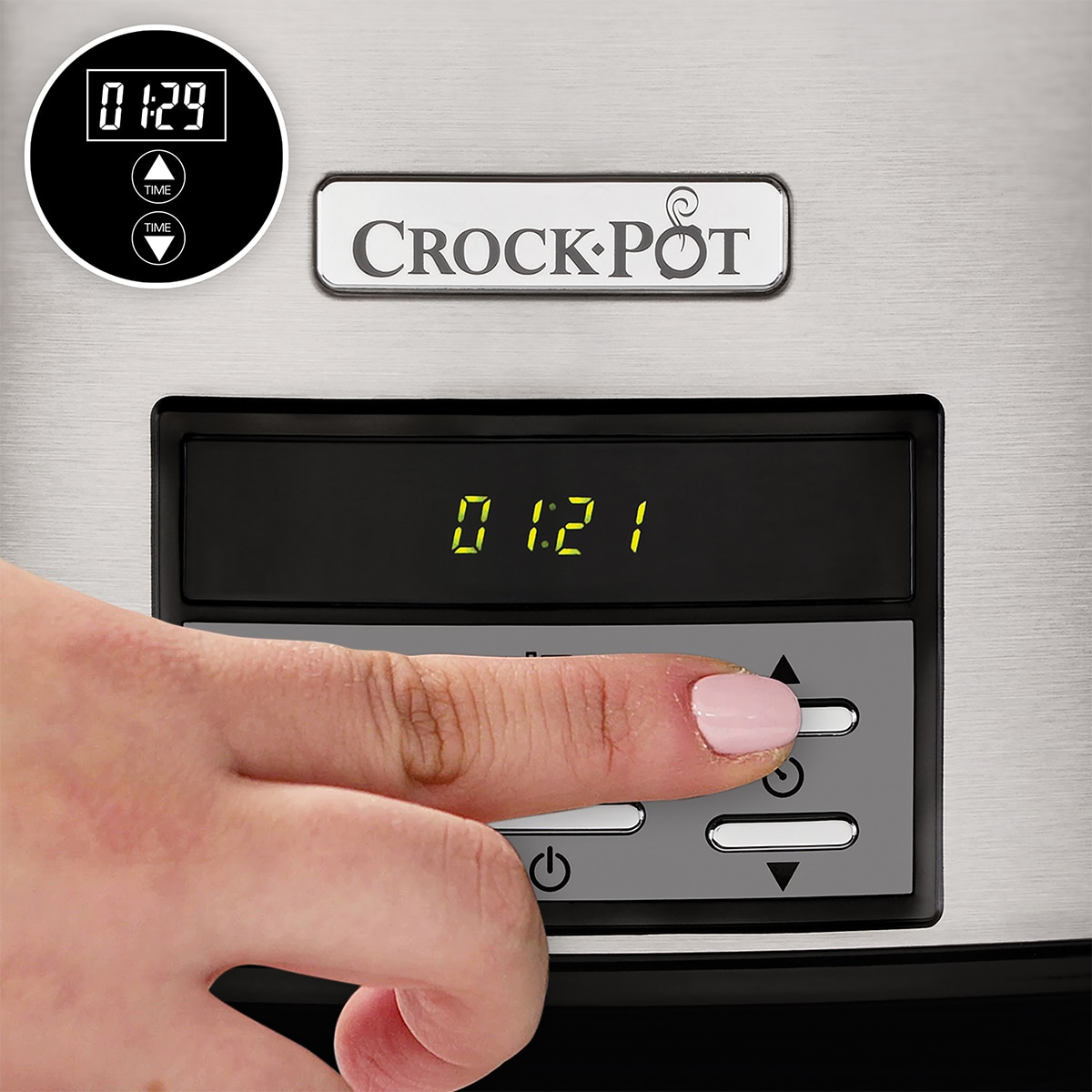 Olla eléctrica Digital de coccion lenta CrockPot CSC063X Oval con capacidad para 7,5 litros - Negro Negro-5