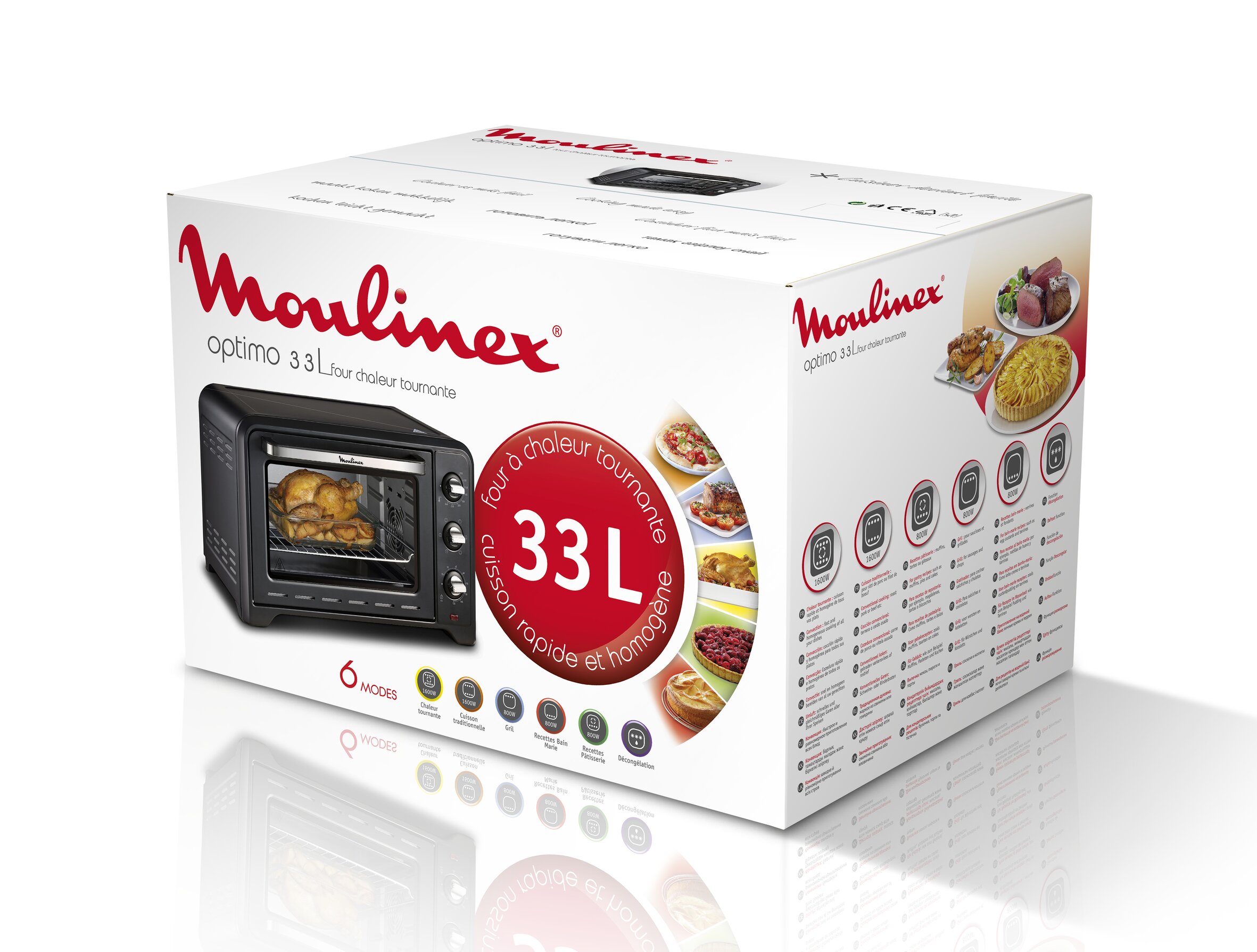 Horno de Sobremesa Moulinex OX4648, 33L, 6 Funciones de Cocción, hasta 240 C 6