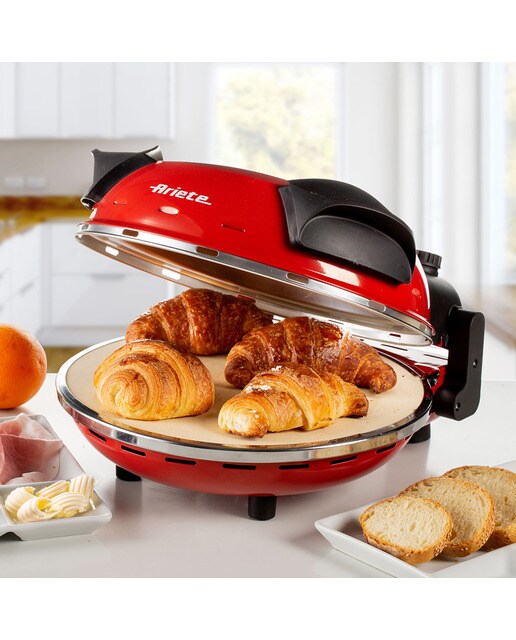 Mini horno para pizza Ariete 909 con método horno de leña Rojo-8
