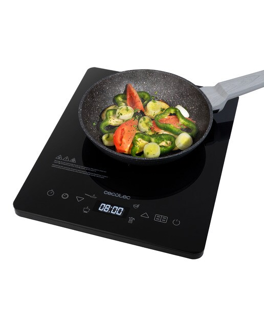Placa de inducción Cecotec Full Crystal Onyx con control táctil - Negro Negro-2