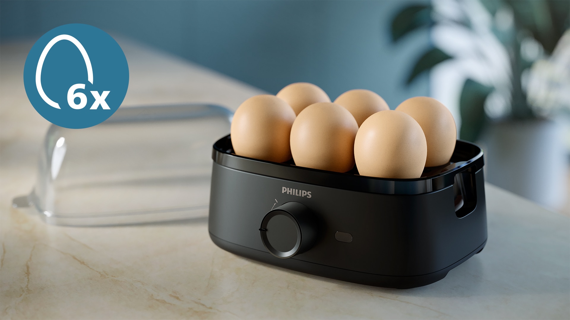Cuecehuevos Philips Egg Cooker 3000 Series con capacidad para 6 huevos Negro-11